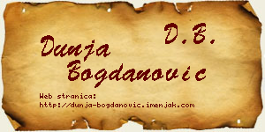 Dunja Bogdanović vizit kartica